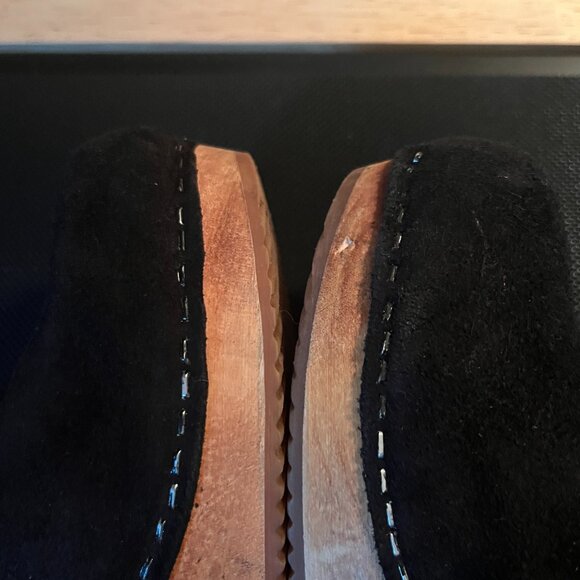 Sanita Lilly Square Clog Booties, Suede, Black Charcoal, Rare style, Size 39/8 - Picture 9 of 10